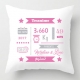 Coussin de naissance personnalisé fille – prénom, date, poids et taille