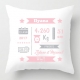 Coussin de naissance personnalisé fille – prénom, date, poids et taille