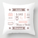 Coussin de naissance personnalisé fille – prénom, date, poids et taille