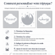 Tableau triptyque personnalisé garçon – prénom en français et arabe