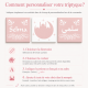 Tableau triptyque personnalisé fille – prénom en français et arabe