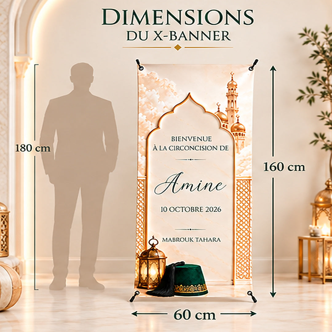 Dimensions X-banner Tahara 60 cm de largeur et 160 cm de hauteur