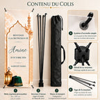 Contenu du colis X-banner Tahara, bâche 60 × 160 cm, structure, œillets et housse