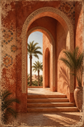 Tableau marocain Arches Terracotta – architecture marocaine