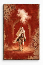 Tableau marocain Fantasia Cavalier – Terre Rouge