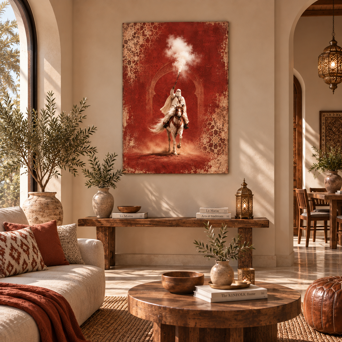 Tableau Fantasia Cavalier dans un intérieur chaleureux
