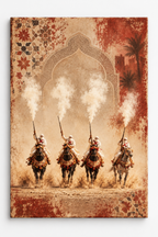 Tableau marocain Fantasia – Cavaliers traditionnels